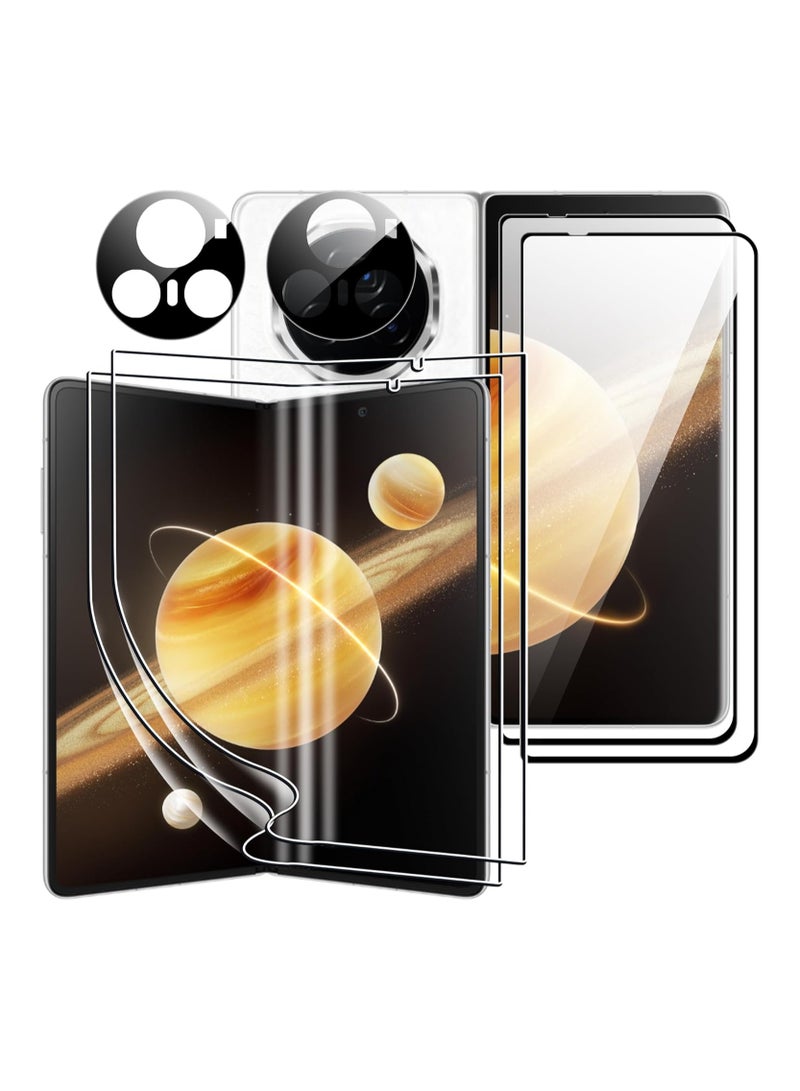 Screen protector Compatible with Honor Magic V3 2024, 2 Pack Exterior 9H Hardness Tempered Glass + 2 Pack Soft TPU Interior Protectors + 2 Pack Anti-scratch Camera Protectors - Image 1
