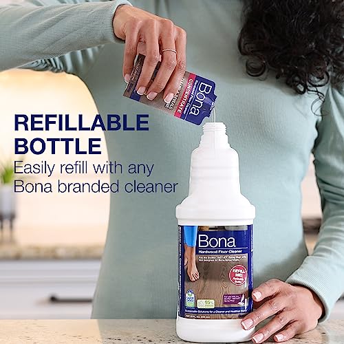 Bona Hardwood Floor Cleaner Bottle for use with Swiffer WETJET Spray Mop, makes 64 Fl Oz - Includes Filled Bottle + Concentrate Refill for Wood Floor Cleaning - Image 3