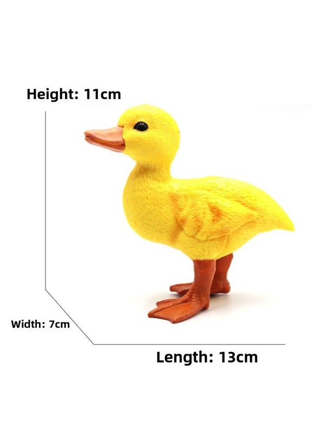 Simulation Farm PVC Small Animal Farm Poultry Toy Simulation Rabbit Cat Cattle Horse Sheep Chicken Duck Goose Dog Model-Color:1388 Rhubarb Duck  - Image 1