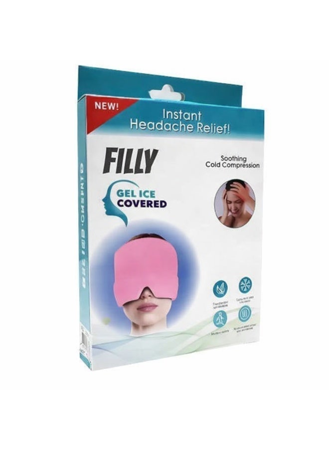 Filly GEL ICE COVERED Migraine Relief Cap - Cold Therapy Headache Relief Cap with Ice Pack Mask for Migraine, Tension, Sinus & Stress, Fitting Head Gel Ice Cap, Cold Therapy Ice Head Wrap - Image 2