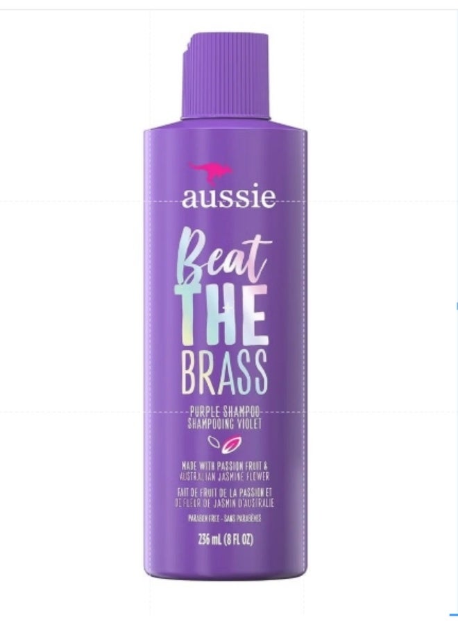Aussie Beat The Brass Paraben-Free Purple Shampoo for Color-treated Hair, 8 Fl Oz