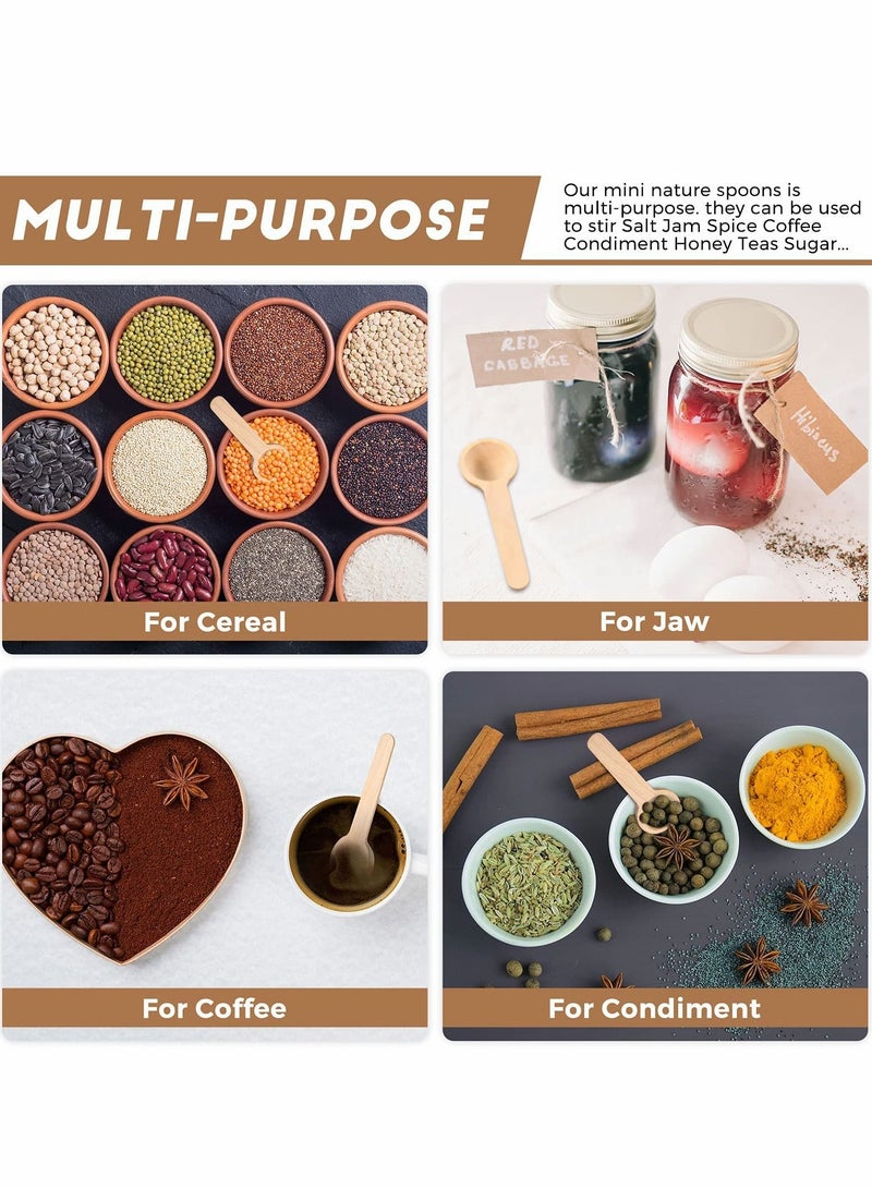 Excefore 10 Pcs Mini Wooden Spoons Small Wooden Spoons Condiments Salt Spoons for Spice Jam Coffee Condiment Honey Teas Sugar Kitchen Cooking - 3 Inch - Image 4