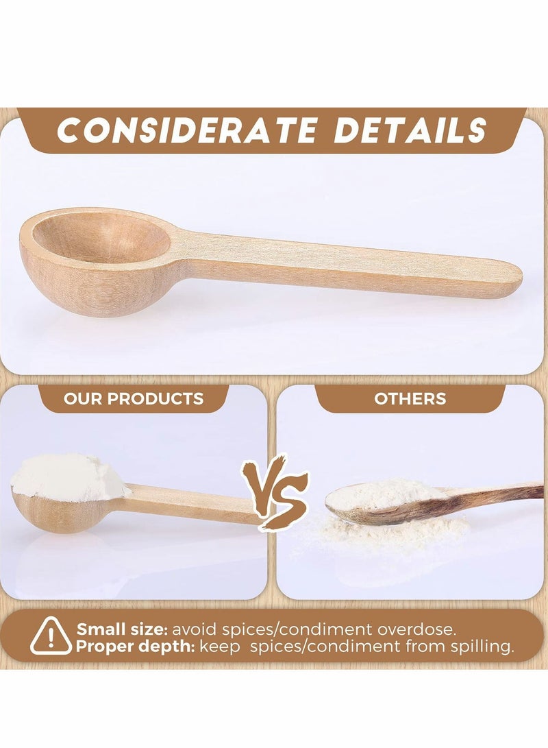 Excefore 10 Pcs Mini Wooden Spoons Small Wooden Spoons Condiments Salt Spoons for Spice Jam Coffee Condiment Honey Teas Sugar Kitchen Cooking - 3 Inch - Image 2