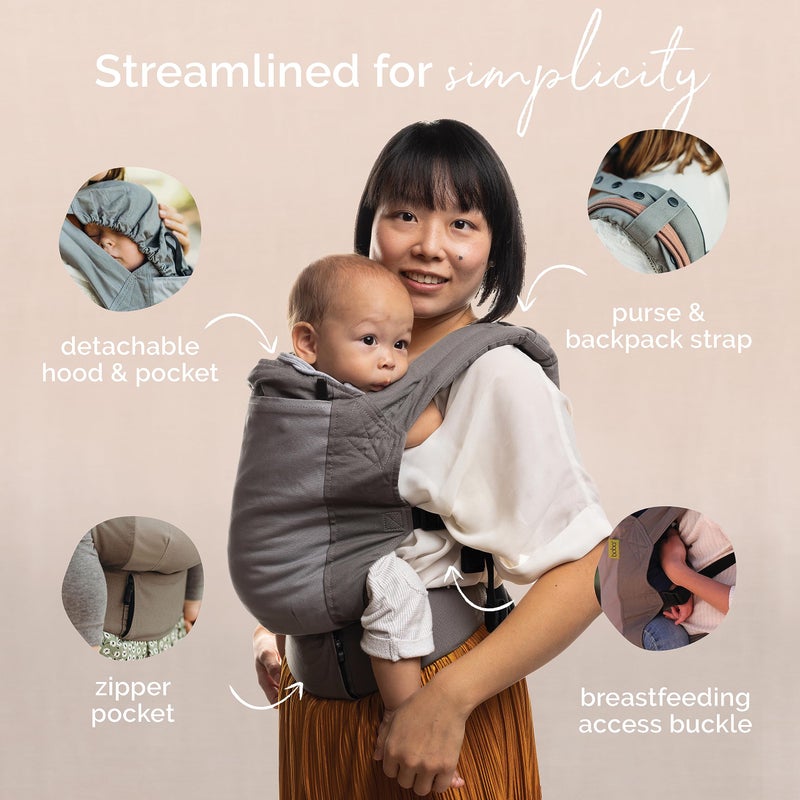 Boba Baby Carrier Classic - Backpack or Front Pack Baby Sling for 7 lb Infants and Toddlers up to 45 pounds (Dusk) - Image 3