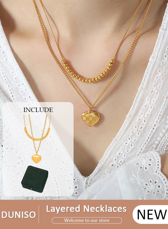 DUNISO Layering Necklace for Women's, Light Luxury Temperament Simple Pendant Jewelry, Stylish Minimalist Design Necklaces, Adjustable Choker, No-Fading & Comfortable Wear, Simple Dainty Jewelry for Women - Image 1