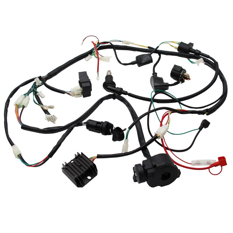 YDPS001 Buggy Wiring Harness Loom Gy6 Engine 125 150cc Quad ATV Electric Start Spark Plug Go Kart Gokart Buggy