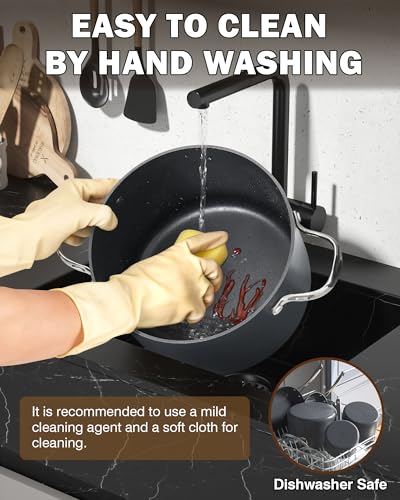 Cooks Standard وعاء طهي كوكستاندارد مع غطاء زجاجي، 8-كوارت، كلاسيكي، مصقول غير لاصق، أسود - Image 3