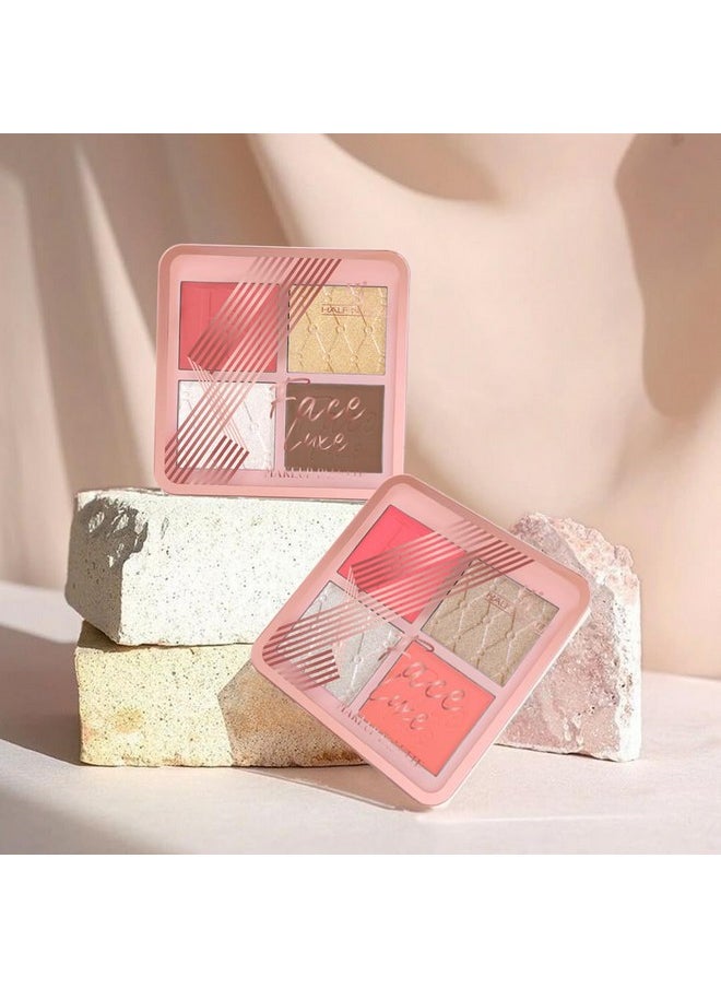 matt look Half N Half Face Luxe Makeup Palette|Light Weight|Buildable Formula|Highly Pigmented|Long Lasting|Easy To Apply|Glides Smoothly|Trendy Blush, Highlighter & Contour-Love & Shine  - Image 3