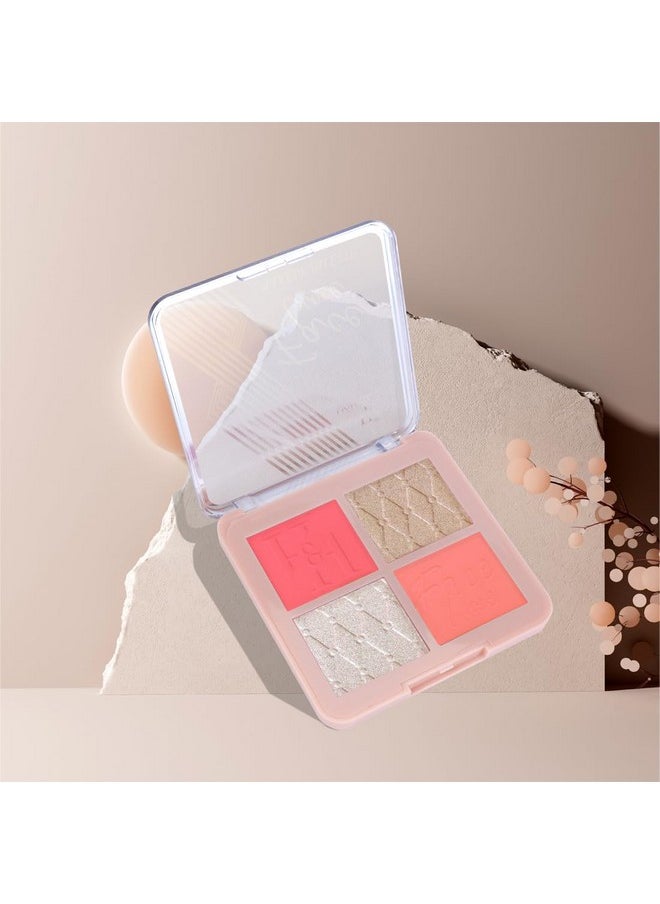 matt look Half N Half Face Luxe Makeup Palette|Light Weight|Buildable Formula|Highly Pigmented|Long Lasting|Easy To Apply|Glides Smoothly|Trendy Blush, Highlighter & Contour-Love & Shine  - Image 4