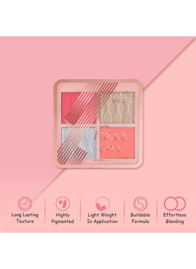 matt look Half N Half Face Luxe Makeup Palette|Light Weight|Buildable Formula|Highly Pigmented|Long Lasting|Easy To Apply|Glides Smoothly|Trendy Blush, Highlighter & Contour-Love & Shine  - Image 5