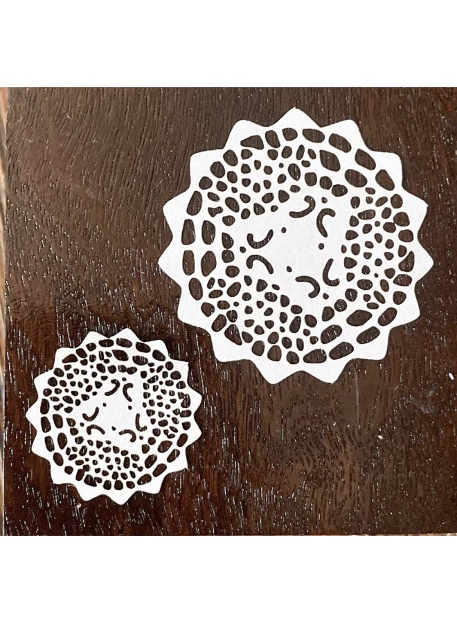 Doll House Cake Paper Pad Food Play Hand Account Decoration Mini Lace Paper Retro Hollow Paper Lace Paper Props Decoration-Color:No. 3 Large And Small  - Image 1