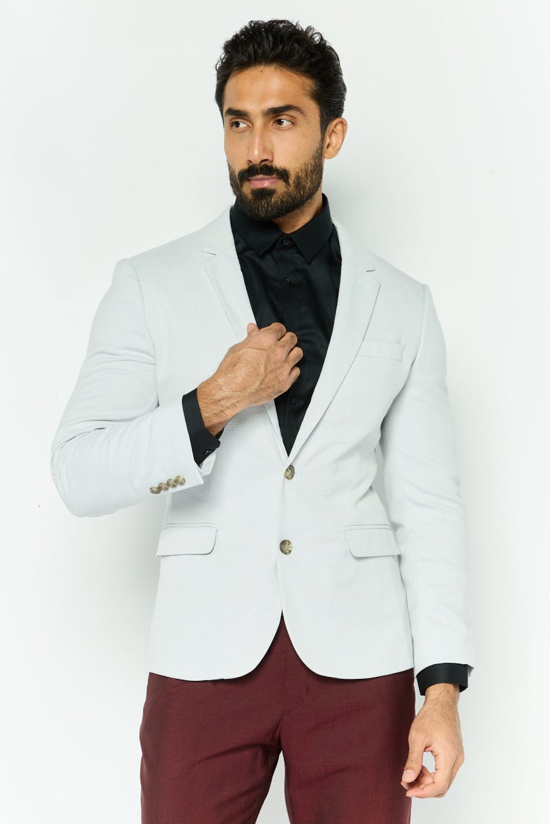 Asos Design Men Slim Fit Solid Formal Blazer, Light Grey - Image 1