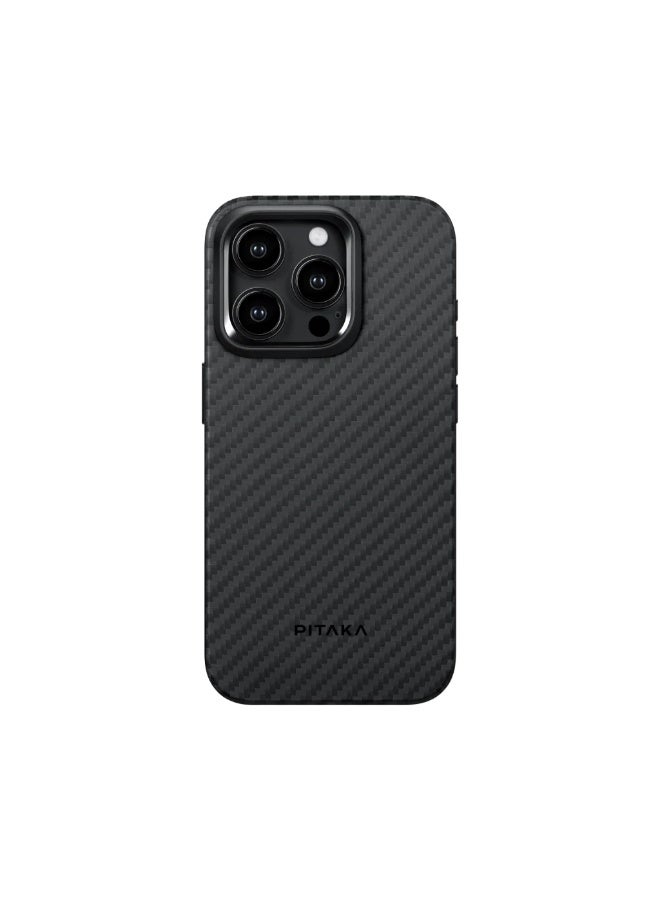 PITAKA iPhone 15 Pro Max Aramid UltraGuard Case 1500D Black/Grey (Twill)