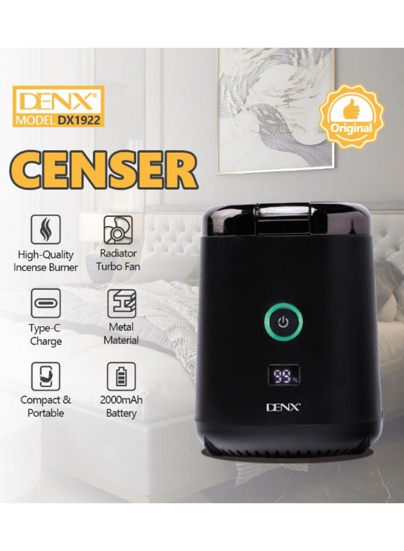 Denx Mini Portable USB Rechargeable Electric Incense Burner Black - Image 5