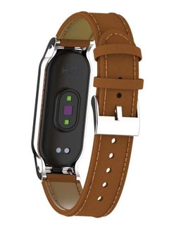 Y&D Replacement Wrist Leather Stra for Xiaomi Mi Band 6/ 5, Wirstband with Metal Frame, Strap Smart Bracelet Accessories  - Image 3