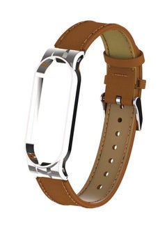 Y&D Replacement Wrist Leather Stra for Xiaomi Mi Band 6/ 5, Wirstband with Metal Frame, Strap Smart Bracelet Accessories  - Image 1