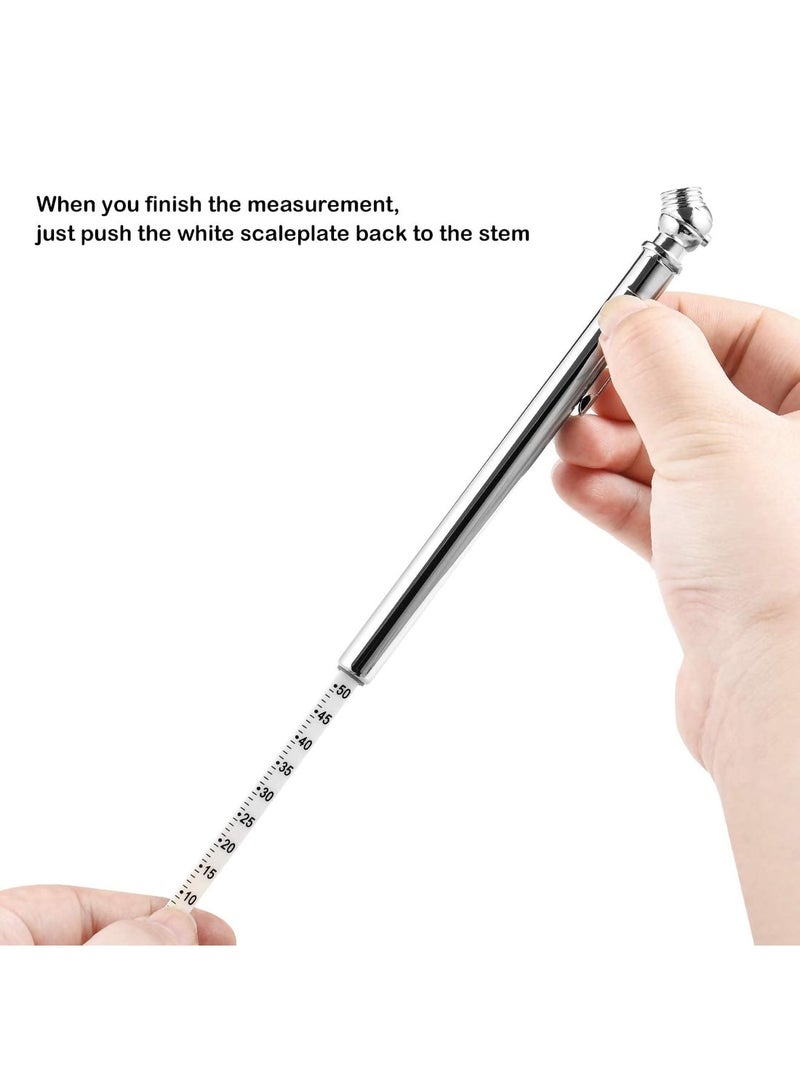 50 Psi Pencil Tire Pressure Gauges 2 Pack Ntegrated Deflator Valve Chuck and Abs Indicator Bar - Image 3