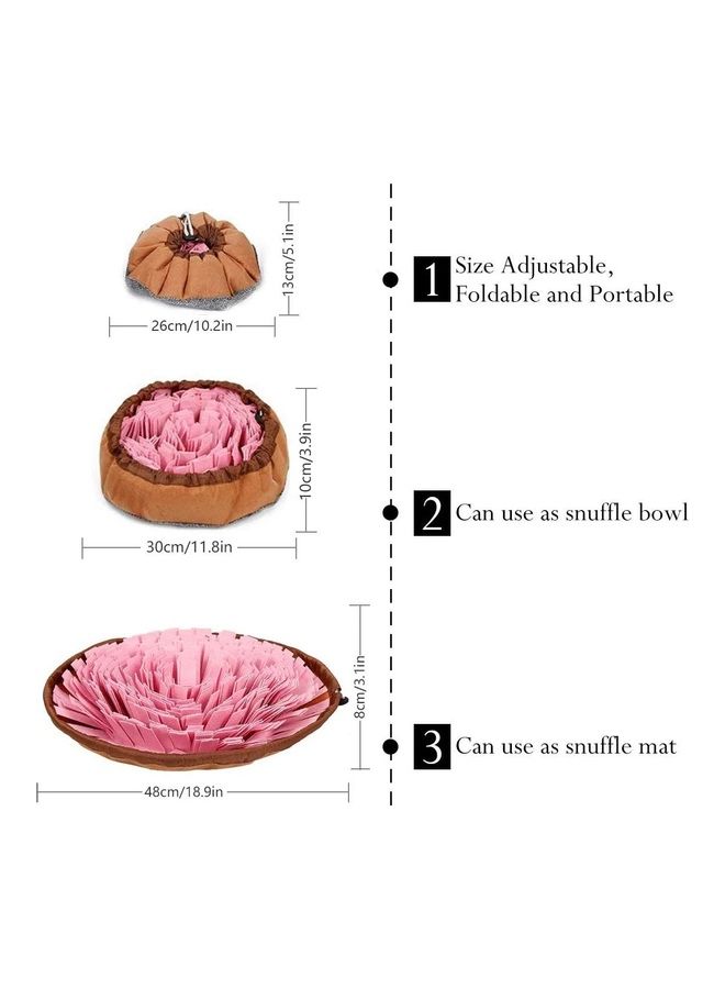 Slow Feeding Mat for Dogs Pet Snuffle Training Pad Pink/Brown 48cm - Image 2