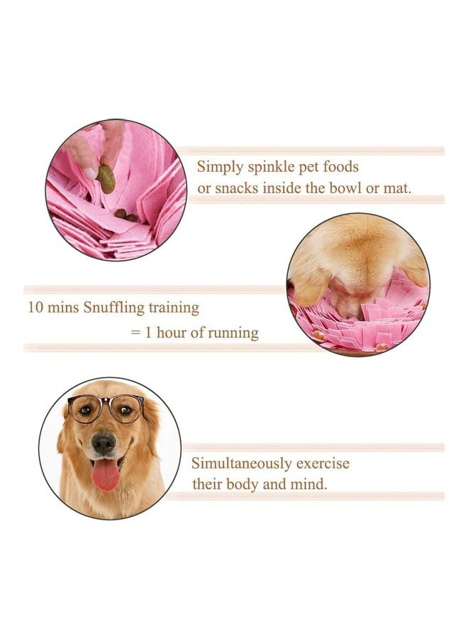 Slow Feeding Mat for Dogs Pet Snuffle Training Pad Pink/Brown 48cm - Image 3