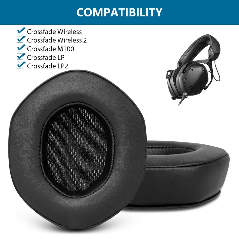 G GVOEARS وسادات أذن GVOEARS بديلة لسماعات V-Moda Crossfade 3 Wireless Crossfade M-100 Master Crossfade 2 Wireless Crossfade Wireless Crossfade M-100 Crossfade LP2 / LP، مع جلد بروتين ورغوة ذاكرة - Image 2
