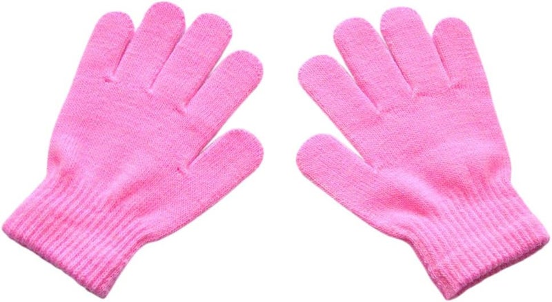 BaiX Boys and Girls Warm Winter Knitted Writing Gloves, 5-12 Years Old - Image 1