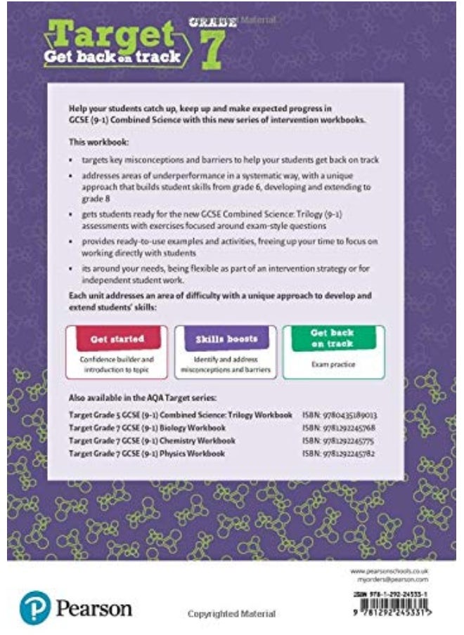 Pearson Education Limited Target Grade 7 AQA GCSE (9-1) Combined Science Intervention Workbook  - Image 3