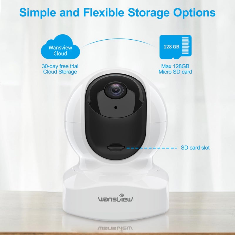 wansview Home Security Camera, Baby Camera, 2K wansview WiFi Camera for Pet/Nanny, Motion Alerts, 2 Way Audio, Night Vision, Compatible with Alexa Echo Show, with TF Card Slot and Cloud - Image 5