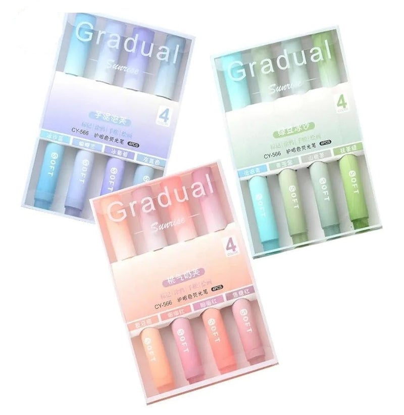 MITVIK 4Pcs Aesthetic Cute Highlighter Pen || Highlighters Markers Pen || Pastel Highlighter Pen Set || Water-based Ink Quick Dry for Note Taking School/Office Supplies (MIX COLOR) - Image 1