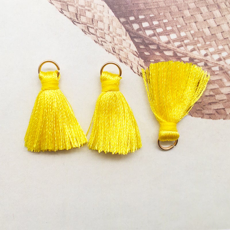 1 tassel handmade multicolor wholesale DIY handmade earrings keychain bag pendant accessories tassel hanging tassel Golden yellow fringed 14727