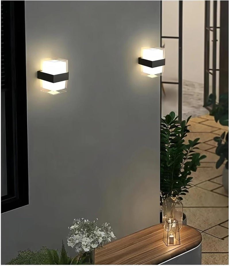 LIODOR 10W Up & Down Outdoor Wall Lamp (Pack of 2) | Waterproof Warm White Wallchiere Lights | PC Body | Modern Exterior Lighting for Balcony, Garden, Home Entrance - Image 2