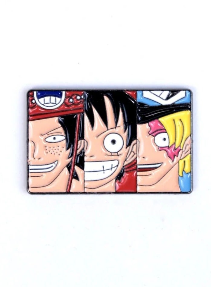 One Piece Anime Characters Ace, Luffy and Sanji Classic 3D Metal Iron Stickers Mobile Phone Stickers for Anime Lovers Mobile Phone Stickers  - Image 1