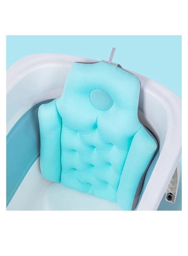 ليمرا وسادة حمام قابلة للطي للبالغين، وسادة مقعد لحوض الاستحمام للبالغين، وسادة حوض استحمام مريحة، وسادة حمام لدعم الرقبة والرأس والكتفين بمشبك تثبيت يمكن تعليقها ازرق - Image 2
