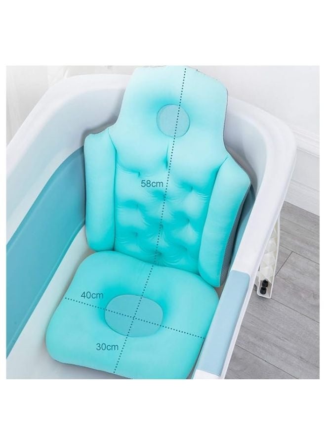 ليمرا وسادة حمام قابلة للطي للبالغين، وسادة مقعد لحوض الاستحمام للبالغين، وسادة حوض استحمام مريحة، وسادة حمام لدعم الرقبة والرأس والكتفين بمشبك تثبيت يمكن تعليقها ازرق - Image 3