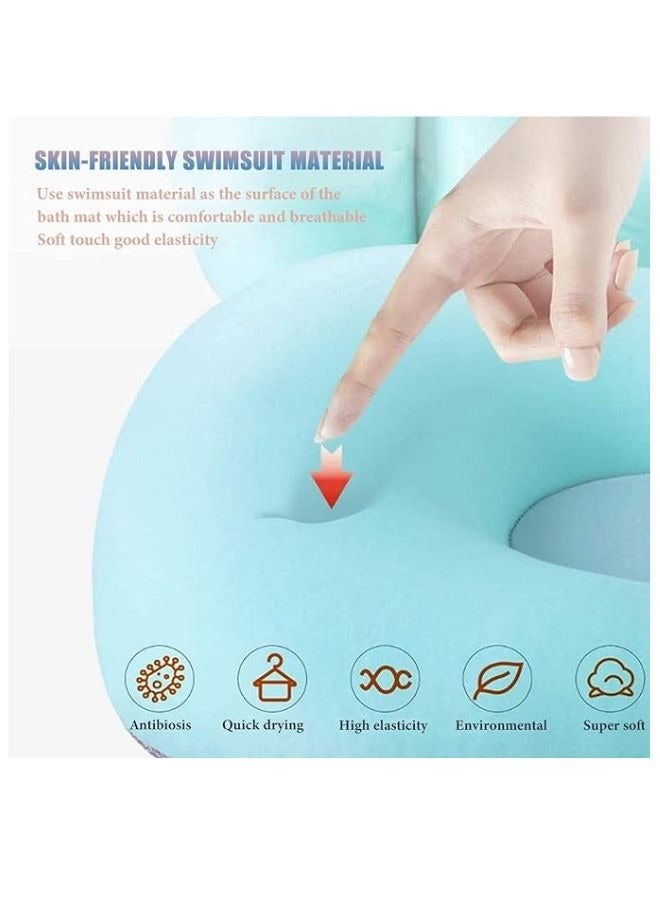 ليمرا وسادة حمام قابلة للطي للبالغين، وسادة مقعد لحوض الاستحمام للبالغين، وسادة حوض استحمام مريحة، وسادة حمام لدعم الرقبة والرأس والكتفين بمشبك تثبيت يمكن تعليقها ازرق - Image 5