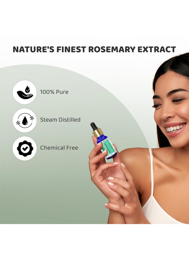 Rey Naturals - Rosemary Essential Oil | Rosemary Oil For Hair Growth | Good For Skin, Body And Shiny Soft Hair | Pure & Non Greasy | Hair Fall Control & Hair Growth Oil For Women & Men - 15Ml - Image 1
