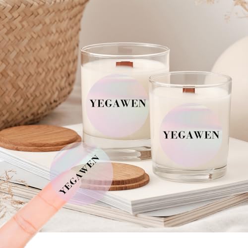 YEGAWEN 2" Round Transparent Thermal Label Stickers, Clear Direct Thermal Labels Holographic Pink, Perforation Line Design- 300 Sheets - Image 5