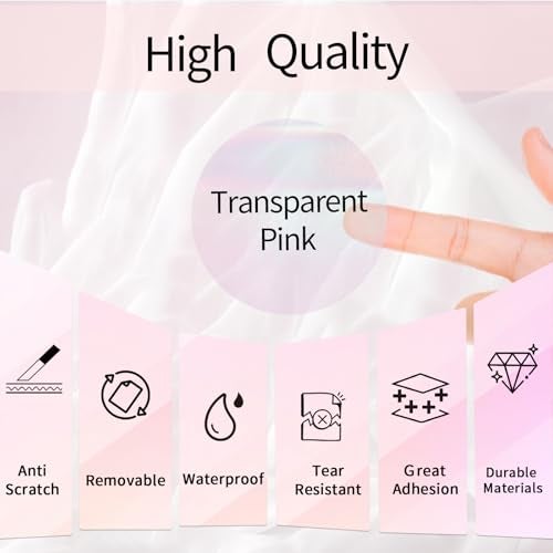 YEGAWEN 2" Round Transparent Thermal Label Stickers, Clear Direct Thermal Labels Holographic Pink, Perforation Line Design- 300 Sheets - Image 3
