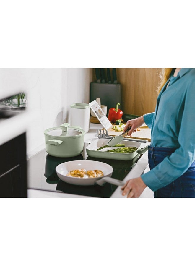 Berghoff Leo Balance Silicone and Stainless Steel Serving Tongs Silver and Green 27 cm 3950566 - Image 3