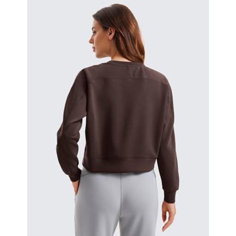 Womens SoftAura Crewneck Sweatshirt Long Sleeve Workout Casual Pullover Tops Basic Fall Sweatshirts - Image 2
