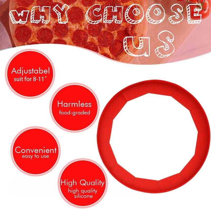 Antenda Adjustable Silicone Pie Crust Shields - Baking Protectors Cover Ring Fits 8-11.4 Inch Pies - Image 4