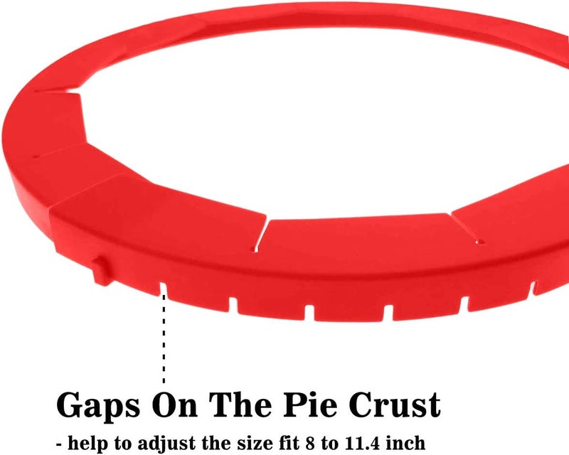 Antenda Adjustable Silicone Pie Crust Shields - Baking Protectors Cover Ring Fits 8-11.4 Inch Pies - Image 2