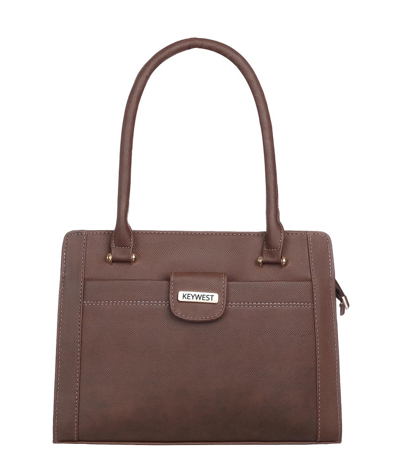 Keywest Women's Britney Satchel Tote Handbag for Women | Ladies purse | Stylish Shoulder Bag | Gift For Woman | Brown - Image 2