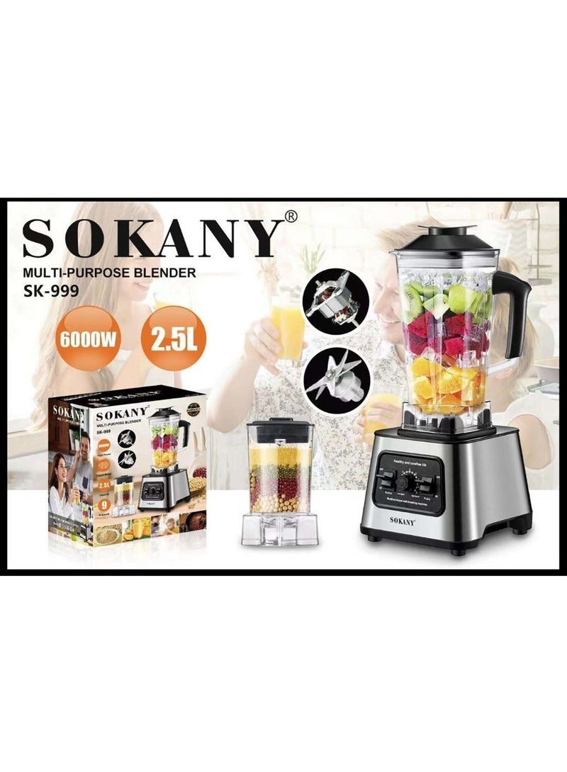 سوكاني خلاط سوكاني متعدد الاستخدامات من الفولاذ المقاوم للصدأ مع مطحنة 9 سرعات - SK-999 - Image 2