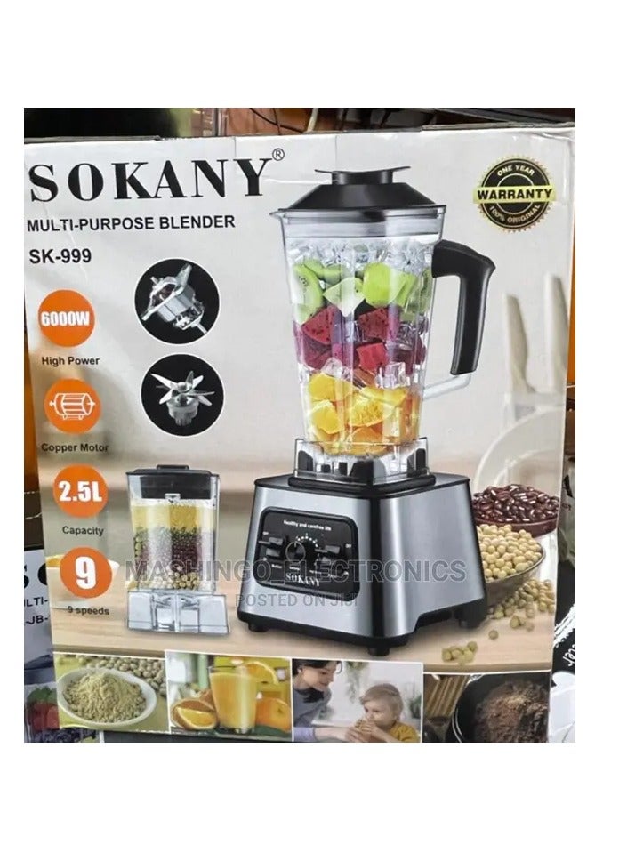 سوكاني خلاط سوكاني متعدد الاستخدامات من الفولاذ المقاوم للصدأ مع مطحنة 9 سرعات - SK-999 - Image 1