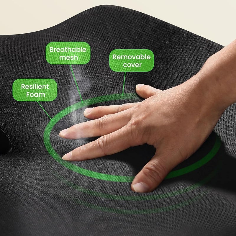 Large Seat Cushion for Office Chair, Memory Foam Cushion for Back Support, Non-Slip Chair Cushion for Office Desk, Car Seat and Wheelchair - Image 5