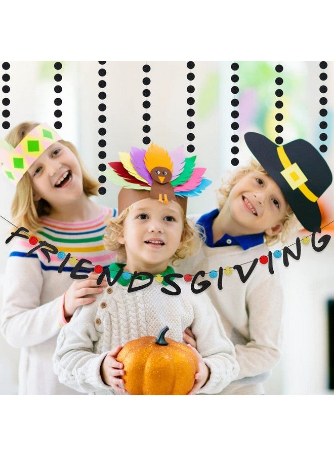 LeeSky Friendsgiving Black Glitter Sign - Happy Friendsgiving Party Banner for Decorating Home Office Fireplace Mantle - Image 3