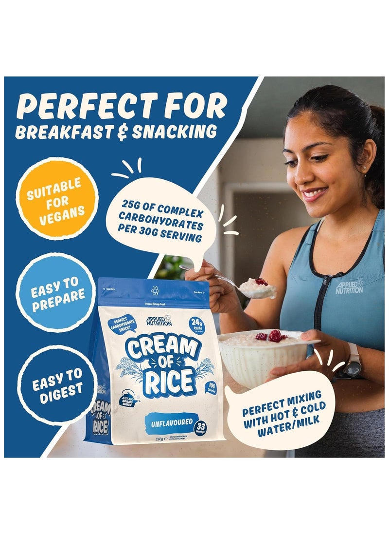 Applied Nutrition Cream of Rice High Carbohydrate Cream of Rice Supplement Unflavoured 1 kg  - Image 5