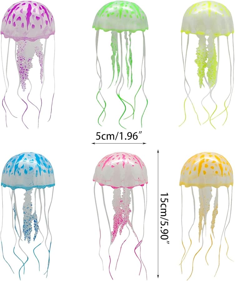 Blue Glowing Jellyfish Aquarium Decorations Fluorescent Fish Tank Ornaments - Image 5