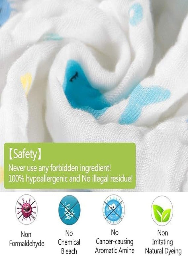 ZILDERO Pack of 6 Baby Face Towel Baby Burp Cloth Muslin Washcloth Natural Handkerchief Reusable Wipes Wash Mitts Organic Face Towels for Newborn Baby Sensitive Skin (25 x 25 CM) - Image 4