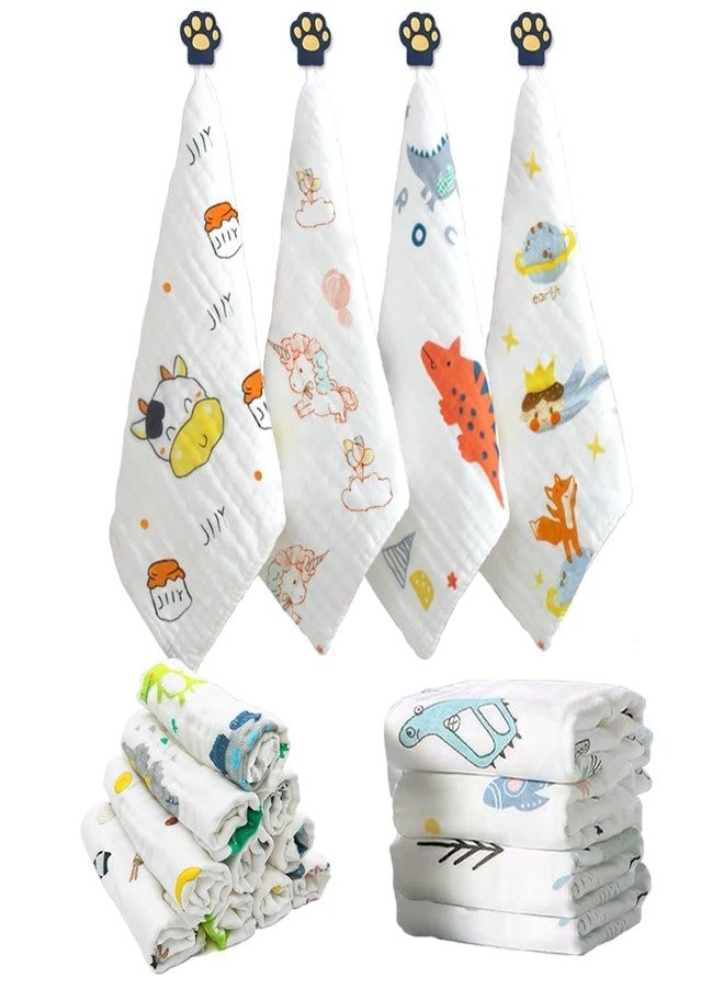 ZILDERO Pack of 6 Baby Face Towel Baby Burp Cloth Muslin Washcloth Natural Handkerchief Reusable Wipes Wash Mitts Organic Face Towels for Newborn Baby Sensitive Skin (25 x 25 CM) - Image 1